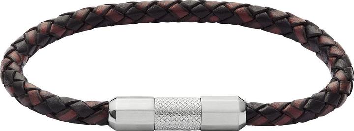 Fossil Knox Armband Knurled Texture (20 cm, Edelstahl, Leder)