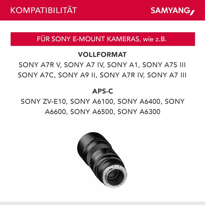 Image du produit Samyang 100mm f/2.8 ED UMC, Sony E (Sony E, Plein format, APS-C / DX)