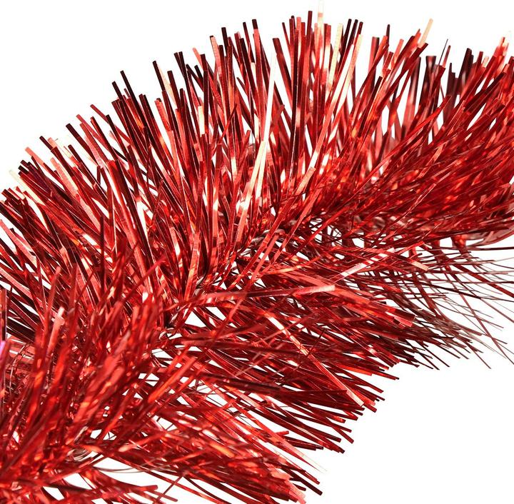 Actual product image Decoris 270cm PVC Shiny Red Christmas Tinsel Garland