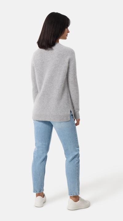 Image du produit Cash-Mere cachemire brossé Pull ras du cou avec fentes latérales (L)