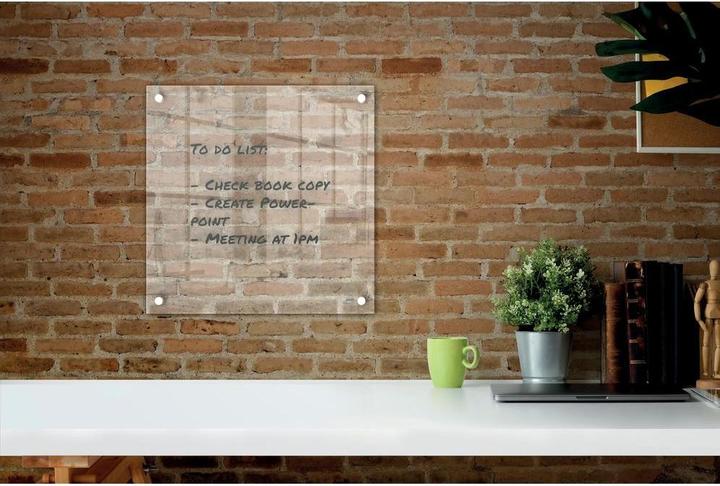 Image du produit Nobo Tableau d'affichage en acrylique pour montage mural 45 cm x 45 cm, Transparent (45 x 45 cm)