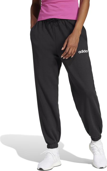 Produktbild adidas Damen Essentials LINEAR French Terry Cuffed Pants, Black/White, XL (XL)