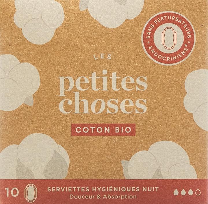 Actual product image Les Petites Choses Sanitary Napkins Night Coton Organic (10 x)
