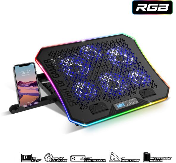 Spirit Of Gamer Cooling Pad RGB Airblade 1200 Juodas