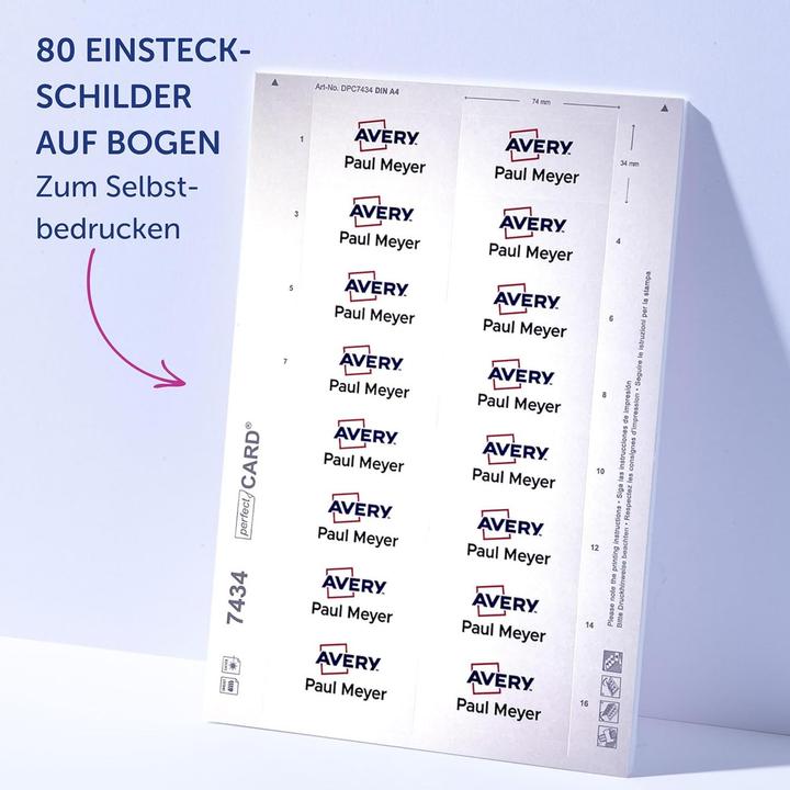 Actual product image Badgepoint POL35MA66-20DR Name badges, 74 x 34 mm, metal-coloured