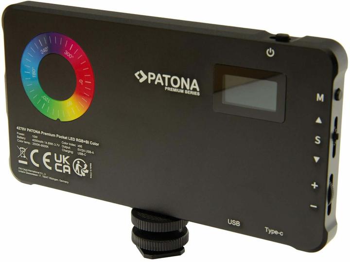 Actual product image Patona RGB video light with power bank (Video light)