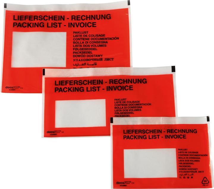 Immagine prodotto No Name Busta per documenti bolla di consegna fattura/multilingue DIN C6 175 x 140 mm (l x h) LDPE (C6, 250 Pezzo/i)
