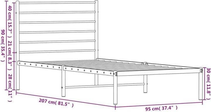 Image du produit vidaXL Bettgestell (90 x 200 cm)