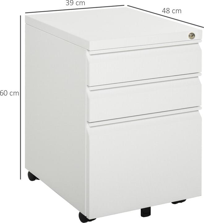 Produktbild Vinsetto Rollcontainer mit Schubladen und Ablagefläche (39 x 48 x 60 cm)