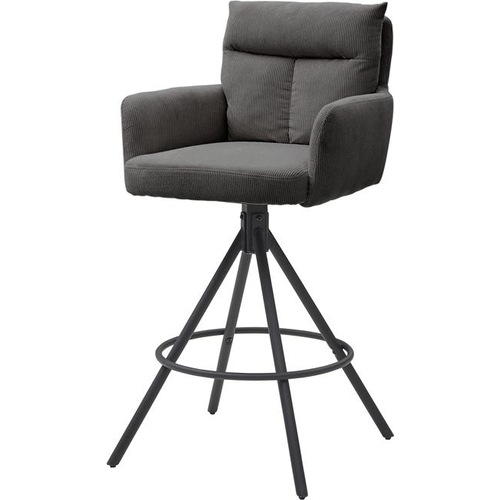 2x Stolkom, Barhocker, SOFIA Barhocker drehbar 180 ° Metall