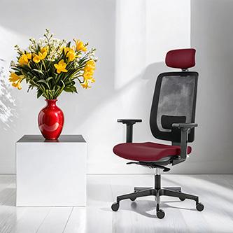 Produktbild Powerton ERGO LUCIE Ergonomischer Bürostuhl, Rot (42 - 53.50 cm)