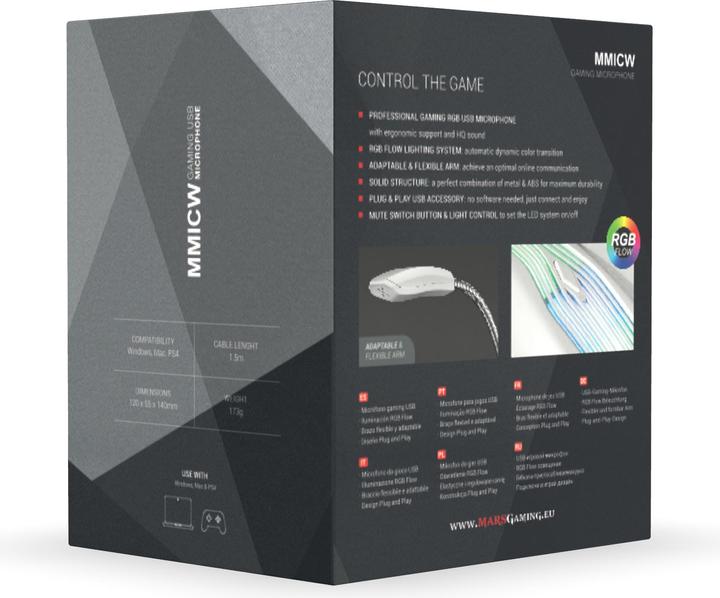 Actual product image Mars Gaming Microphone Sur Pied Mmic RGB (Blanc)