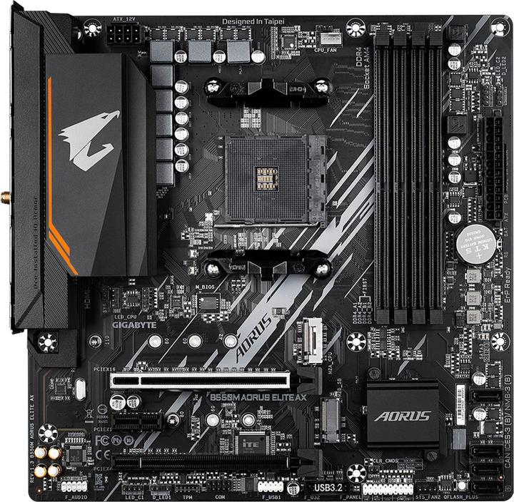 Image du produit Gigabyte B550M AORUS ELITE AX (AM4, AMD B550, mATX)