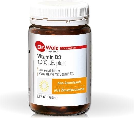 Actual product image Dr. Wolz Vitamin D3 1000 I.E. plus Kapsel (60 Piece, Capsules, 105 g)