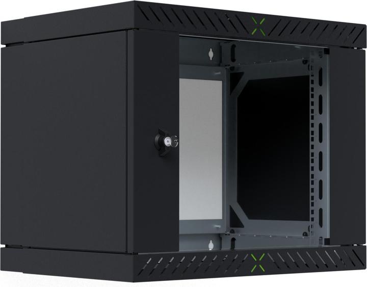 EFB Elektronik EFB 19inch 48.26cm wall-mounted housing X-Rack with glass door 400-600mm 9U black RAL9005 (9 RU, 19 inch rack)