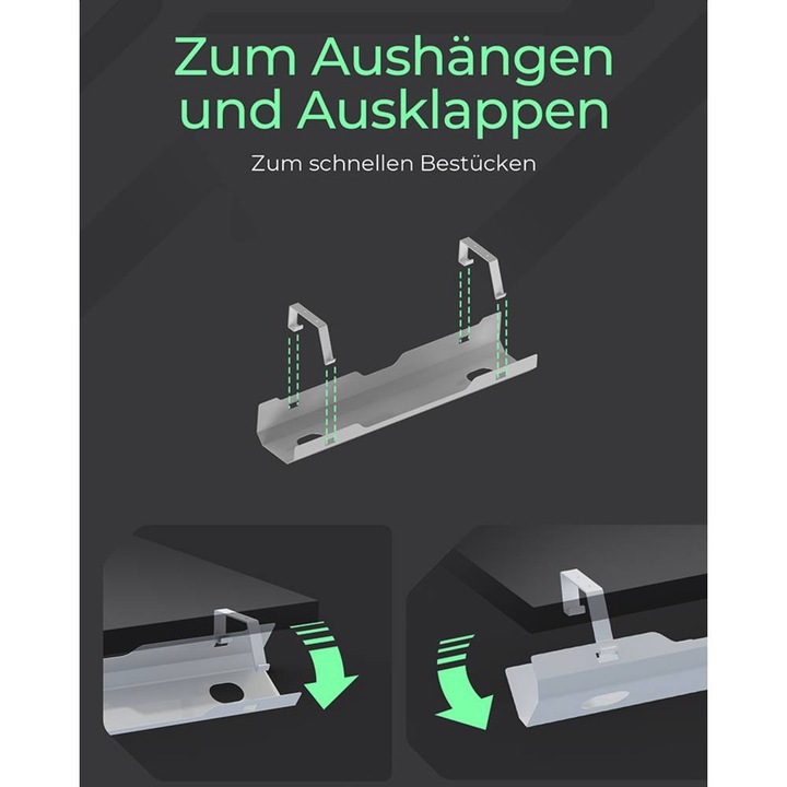 Actual product image Icy Box Cable management tray (Cable hole, 61 cm)