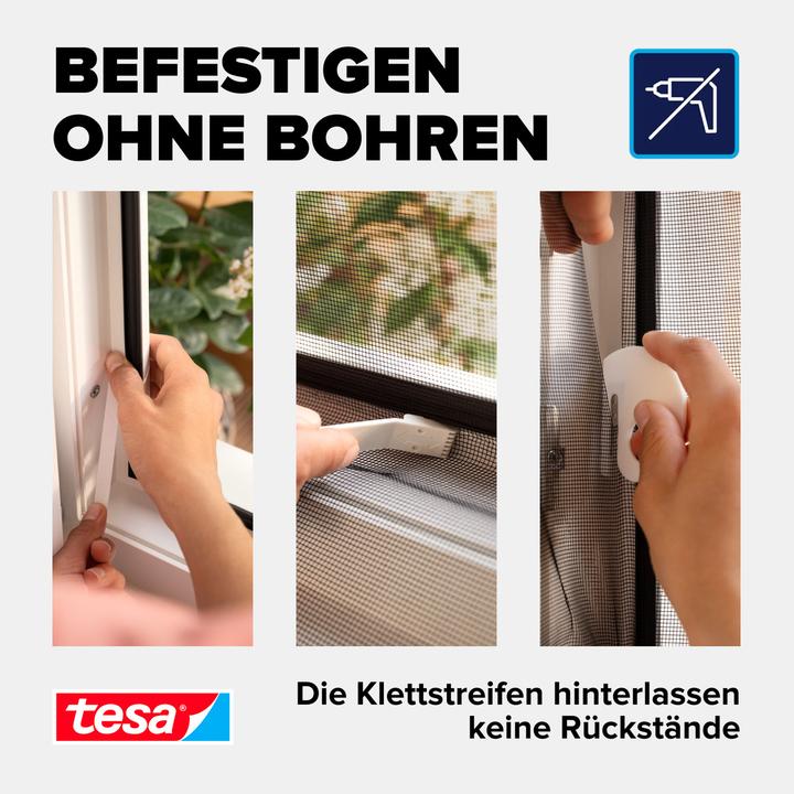 Image du produit tesa Moustiquaire COMFORT pour fenêtres, avec bande Velcro, autocollante, sans perçage (130 x 150 cm)
