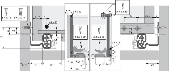Immagine prodotto Hettich Quadro v6/300-20 sil.syst.