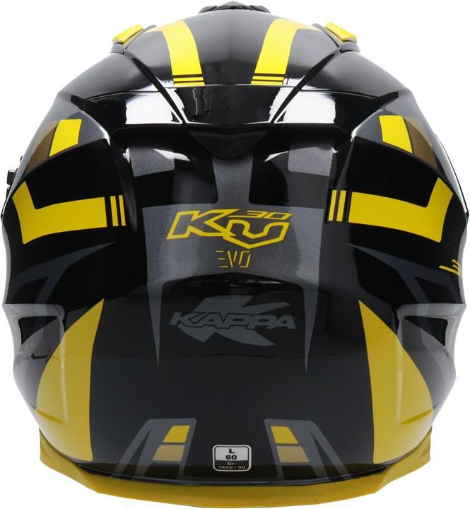 Actual product image Kappa KV-30 EVO GRAYER Endurohelm glanz schwarz-titan-gelb XS (XS)