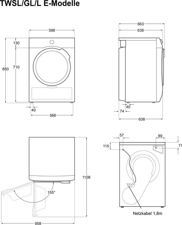 Produktbild Electrolux TWL3E500 (8 kg, Wechselbar)