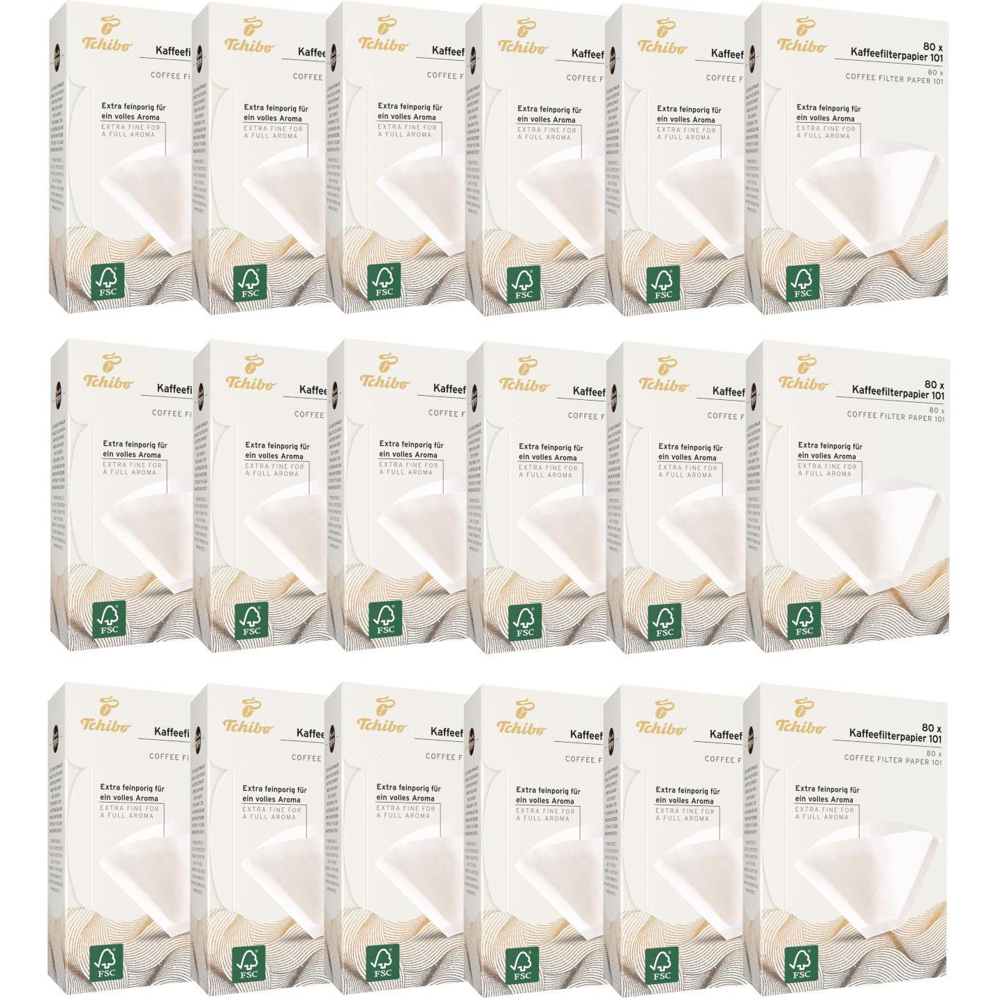 Tchibo Kaffeefilter Grösse 101 Grosspackung 1440 Stück, 18x80 Filtertüten, weiss, Zubehör Kaffeemaschinen, Weiss