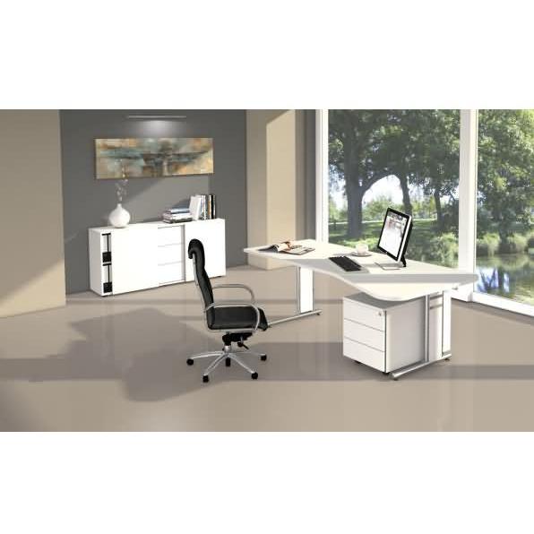 Thumbnail - Kerkmann, Schreibtisch, Schreibtisch Form4 C-Fuss-Gestell 180x80x68-82cm ahorn