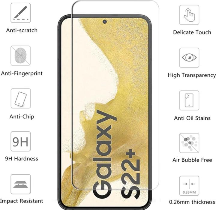 Actual product image Screenguard Samsung Galaxy S22+ bulletproof glass protective film Case Friendly Design (1 pcs., Samsung Galaxy S22+)