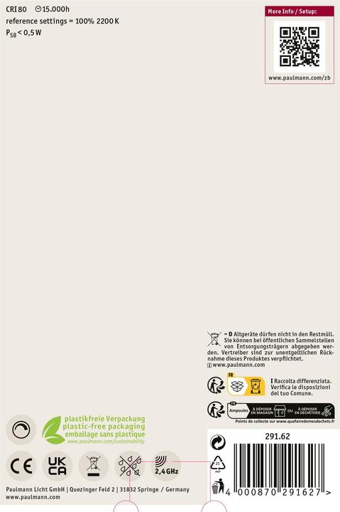 Immagine prodotto Paulmann Filamento Globe Zigbee (E27, 470 lm, 1x)