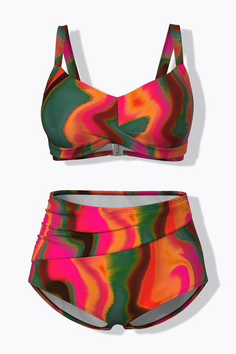 Immagine prodotto Ulla Popken Bikini, Farbverlauf, Softcups, drapiert, recycelt (44)