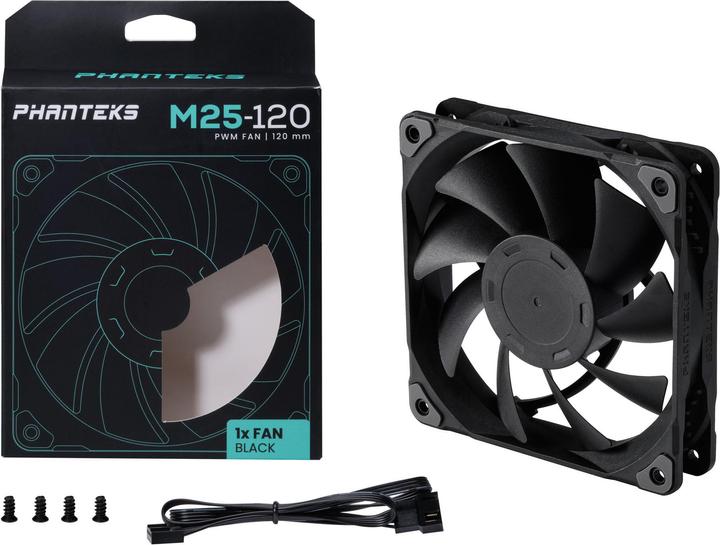 Produktbild Phanteks M25 PWM Lüfter - 120mm, schwarz (120 mm, 1 x)