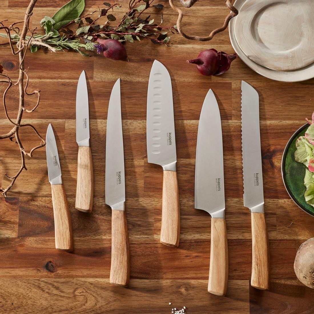 Thumbnail - Kuppels WOOD Brotmesser, Akazienholz, Küchenmesser, Silber, Braun