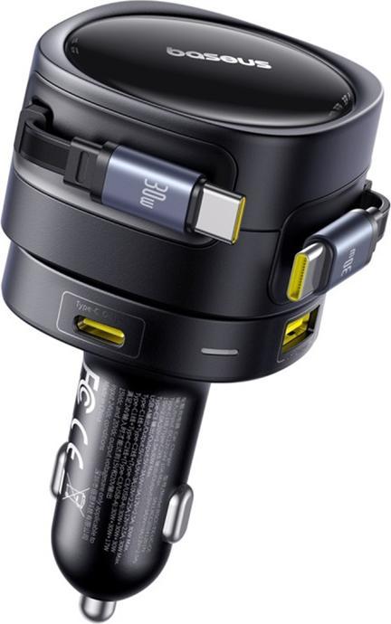 Image du produit Baseus Enjoyment Max Car Charger C+C Cables & U+C Ports 90W Cosmic Black