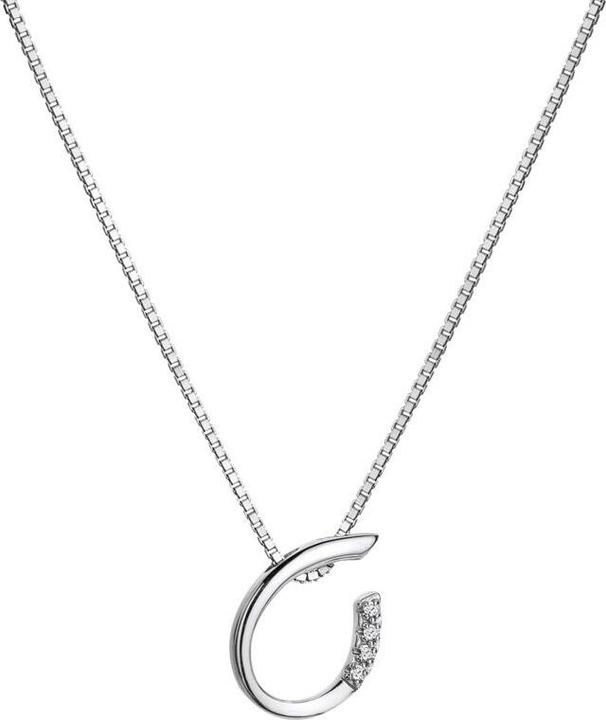 Hot Diamonds Elegant Silver Necklace with Diamonds Drop Much Loved DP908 (Chain. Pendant)