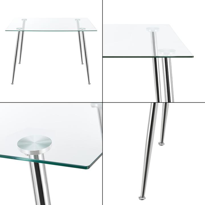 Actual product image En.Casa Hyrynsalmi chrome glass table