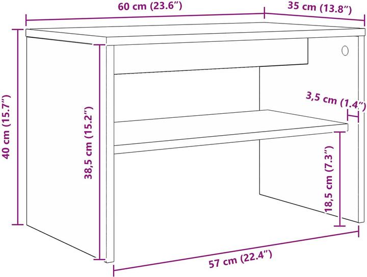 Actual product image vidaXL TV-Schränk (35 x 60 x 40 cm)