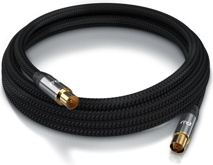 Actual product image Primewire HDTV antenna cable with braiding, premium coaxial cable 75 Ohm / 135 dB, TV cable, 4K HDTV, DVB-T (135 dB, Antenna cable)