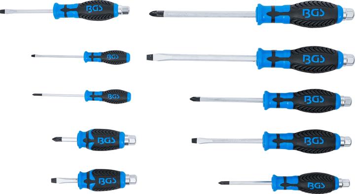 Produktbild BGS Schraubendreher-Satz 10-tlg. (Schlitz, Kreuzschlitz)