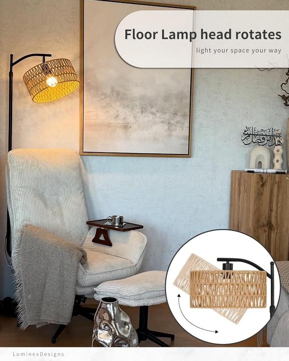 Produktbild Lampada da Terra con Tavolino Laterale e Porte USB (E27)