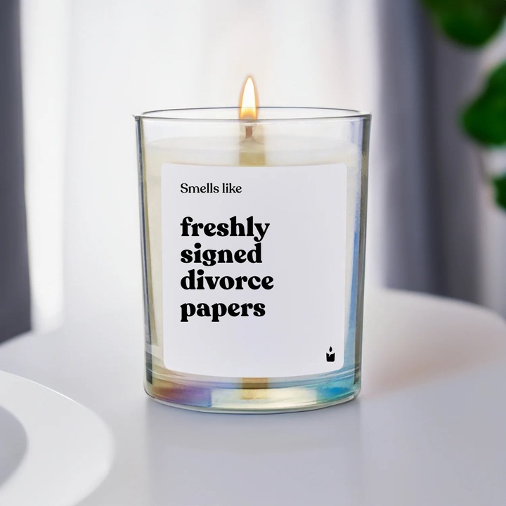 Actual product image Chatty Candles Woody scented candle Smells like freshly signed divorce papers
