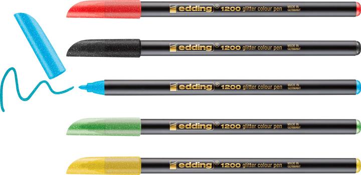 Immagine prodotto Edding 1200 penne in fibra glitterate set di 5 Basic (5x)