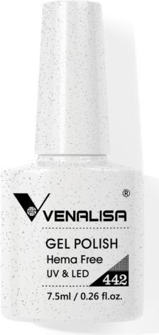 Actual product image Venalisa Gellack 442 UV/LED (White flakes, UV gel varnish)