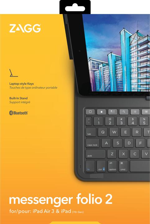 Image du produit Zagg Messenger Folio 2 (CH, iPad 2020 (8. Gen), iPad 2019 (7e gène), iPad Air 2019 (3. Gen), iPad 2021 (9e génération))