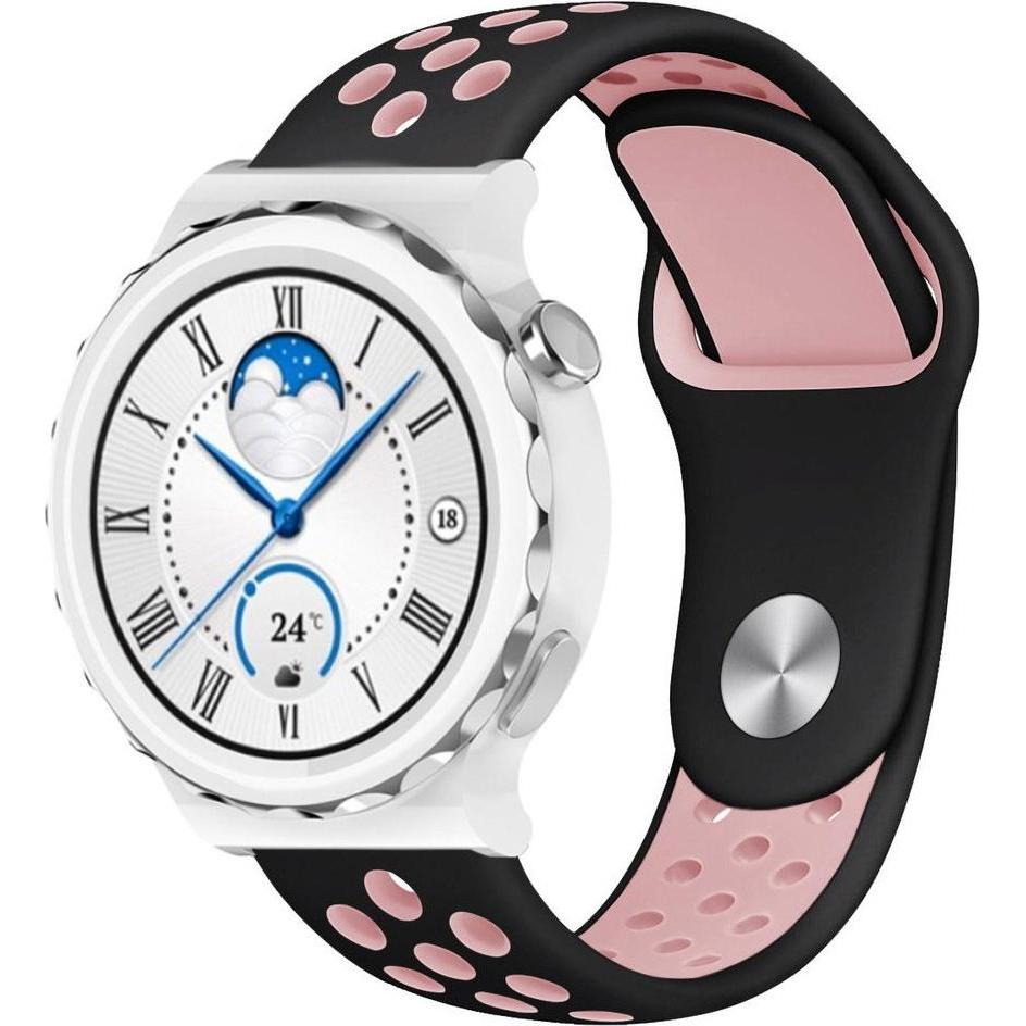 Strap-it Sportarmband (Silikon), Uhrenarmband, Schwarz, Mehrfarbig, Rosa