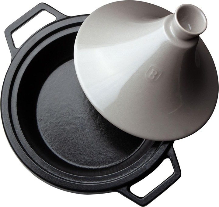 Produktbild BerlingerHaus «Tajin» 2L | enamelled cast iron casserole 22 × 7,5cm (h-25cm with ceramic lid) Moonli (22 cm, Tajine Topf, Gusseisen)