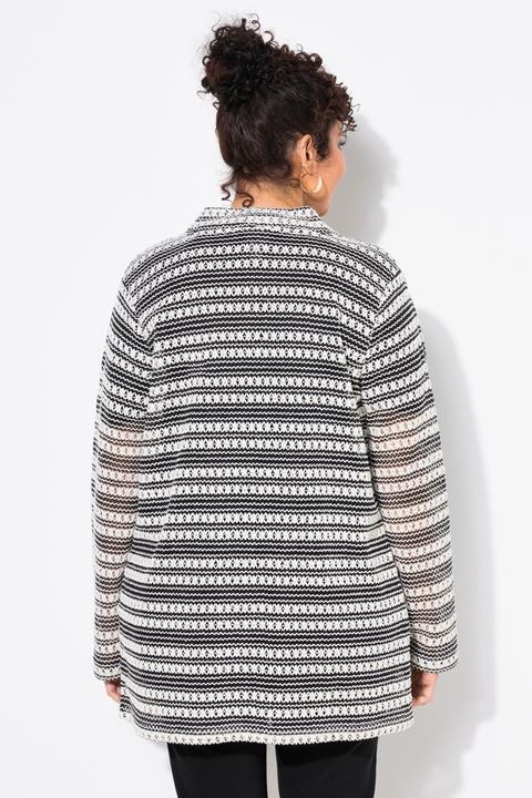 Immagine prodotto Ulla Popken Cardigan aperto con righe di maglia e maniche lunghe (56)