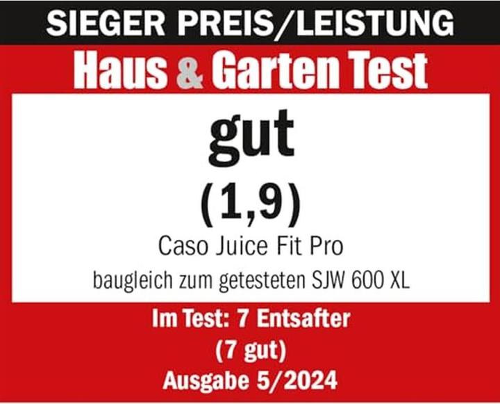 Actual product image Caso SJW600 XL Slow Juicer