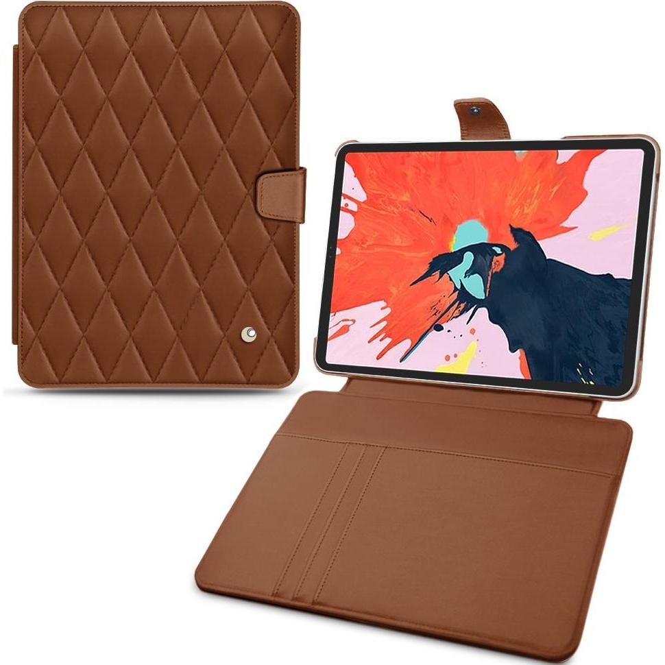 Noreve Lederschutzhülle Wallet (iPad Pro 12.9 2018 (3. Gen)), Tablet Hülle, Braun