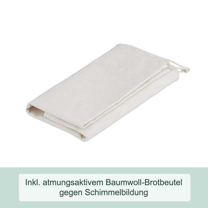 Actual product image Relaxdays Brotkasten mit Deckel und Brotbeutel