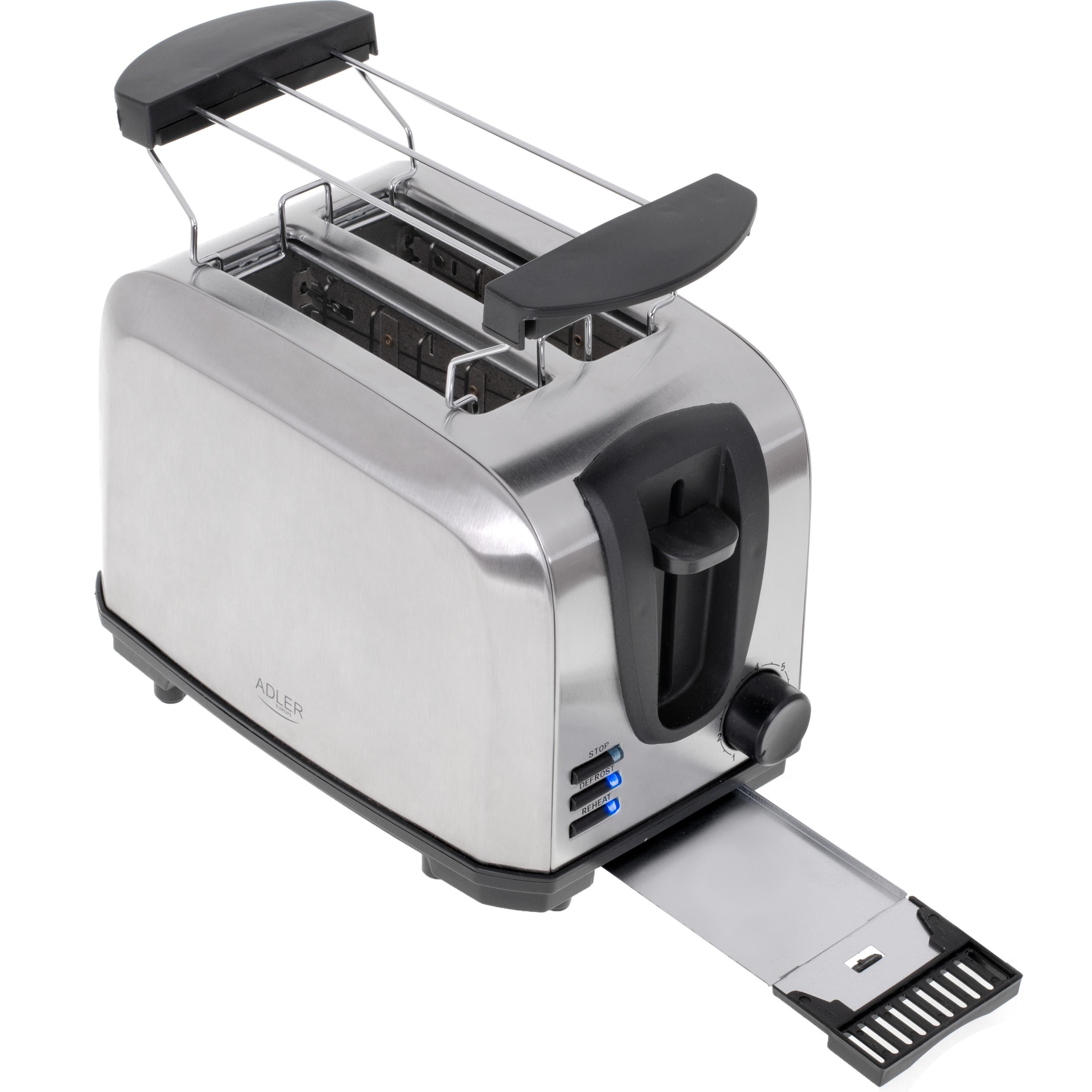 Adler AD 3222 Toaster 2 Scheibe(n), Toaster, Silber