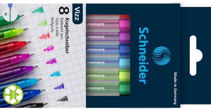 Image du produit Schneider Stylo à bille Vizz 8 couleurs dans un étui (triés par couleur, 1 x)